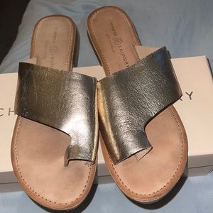 Used gold Chinese laundry sandals